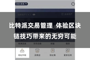 比特派交易管理  体验区块链技巧带来的无穷可能