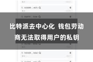 比特派去中心化  钱包劳动商无法取得用户的私钥