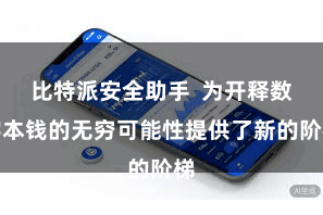 比特派安全助手  为开释数字本钱的无穷可能性提供了新的阶梯