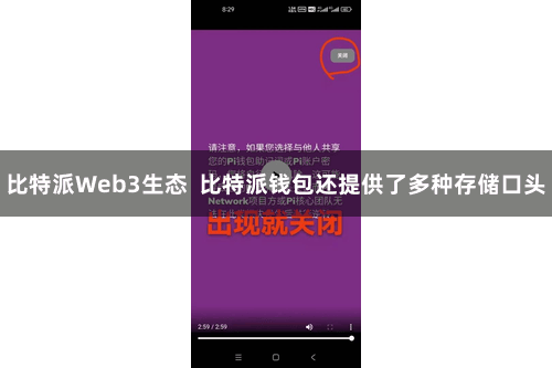 比特派Web3生态  比特派钱包还提供了多种存储口头