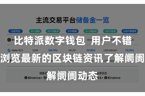 比特派数字钱包  用户不错通过浏览最新的区块链资讯了解阛阓动态
